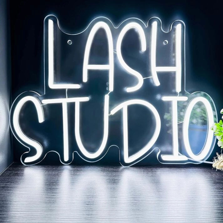 Lash Studio Multicolor Bedroom Neon Sign Beauty Studio Glam