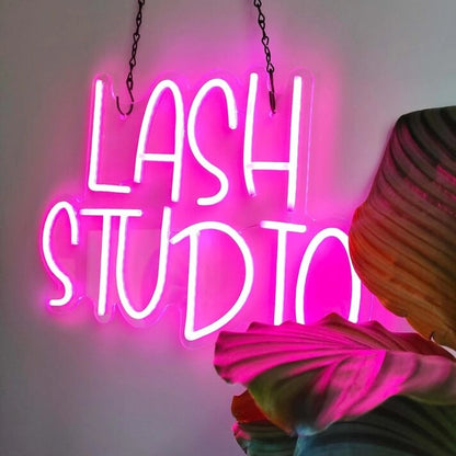 Lash Studio Multicolor Bedroom Neon Sign Beauty Studio Glam