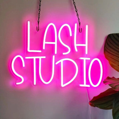 Lash Studio Multicolor Bedroom Neon Sign Beauty Studio Glam